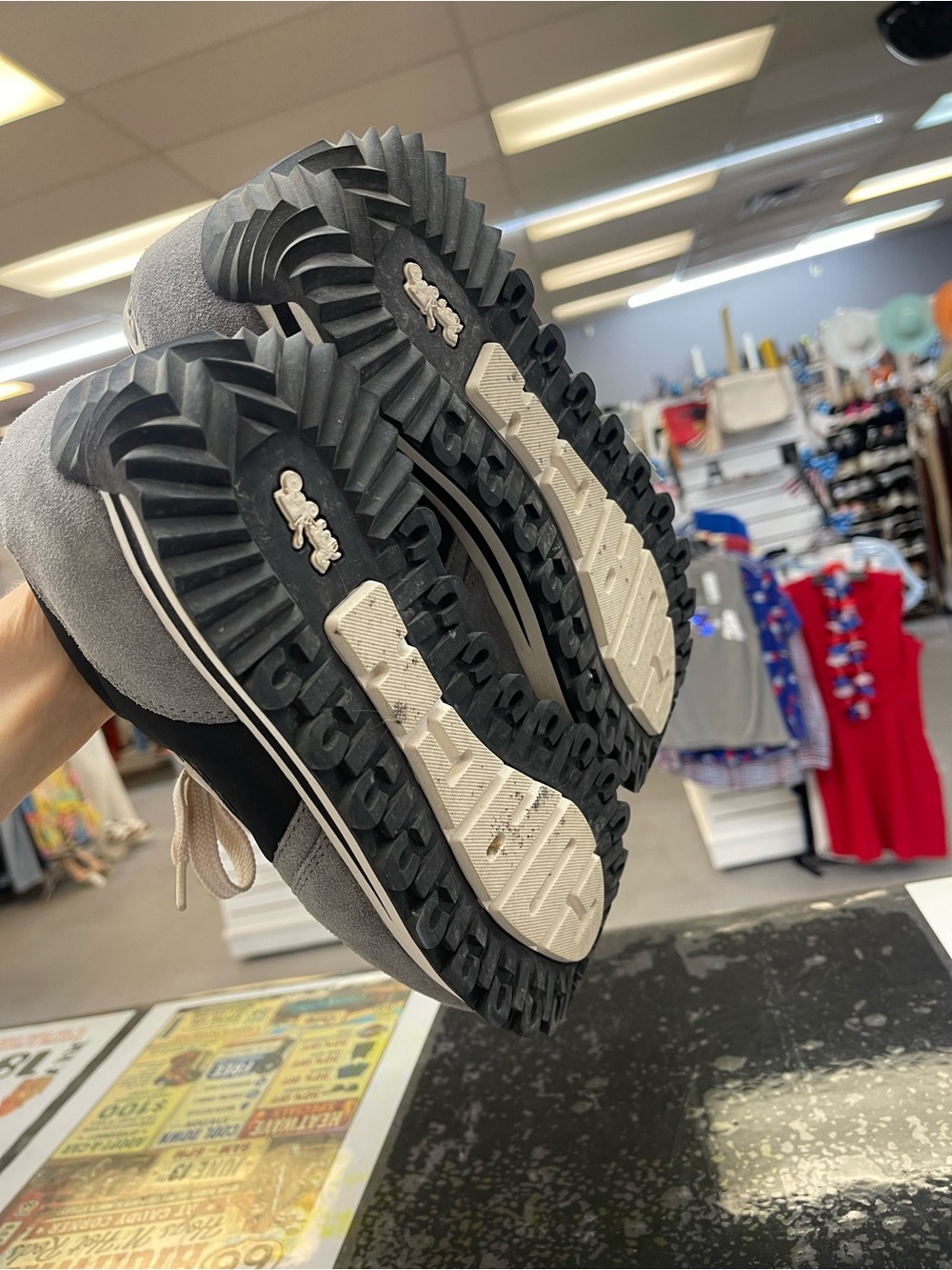 Coach Gray and Black Suede-Accent Women’s Sneakers - Picture 7 of 9